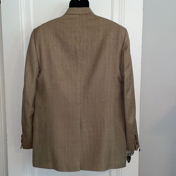 Lauren Ralph Lauren tan striped silk/wool blazer - Picture 6 of 7